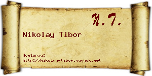 Nikolay Tibor névjegykártya